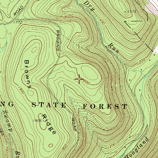 Topographic Map of Wyoming State Forest (historical), PA