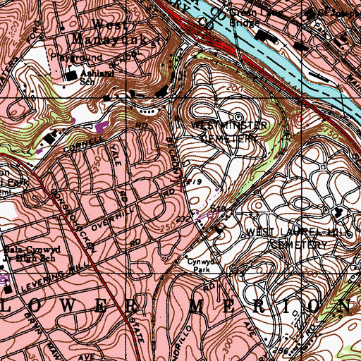 Topographic Map of West Laurel Hill, PA