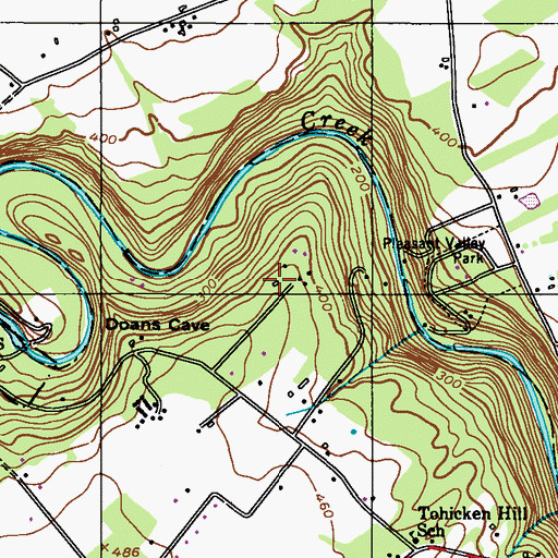 Topographic Map of Ockanickon Scout Reserve, PA