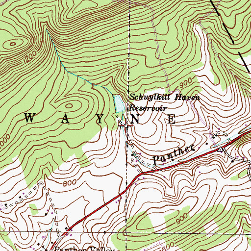 Topographic Map of Catch Basin, PA