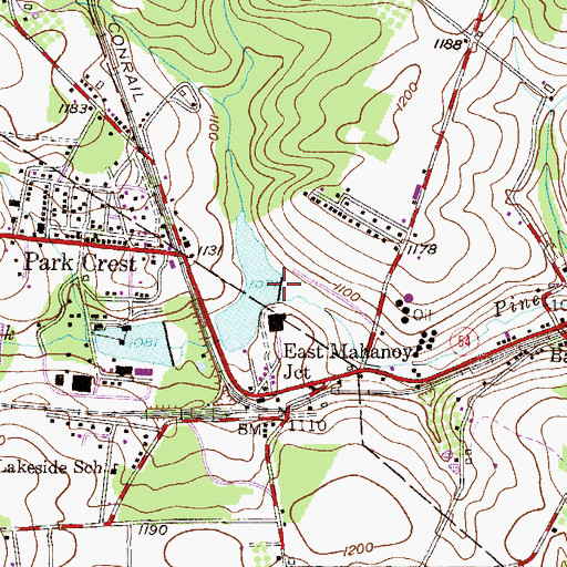 Topographic Map of Lakeside Dam, PA