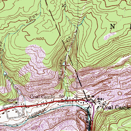 Topographic Map of Number One Dam, PA