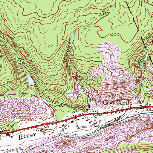 Topographic Map of Number Two Dam, PA