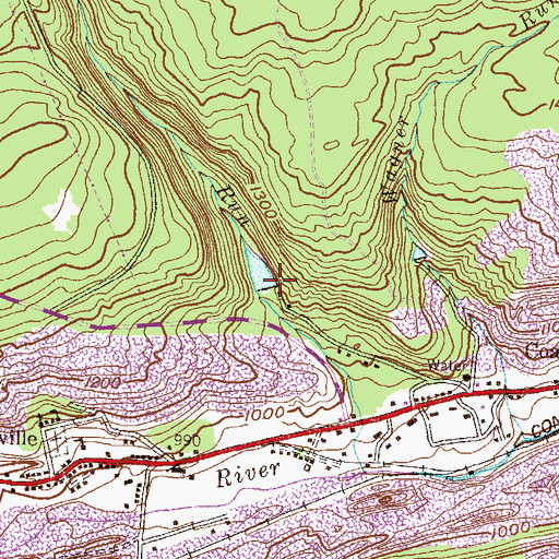Topographic Map of Number Three Dam, PA