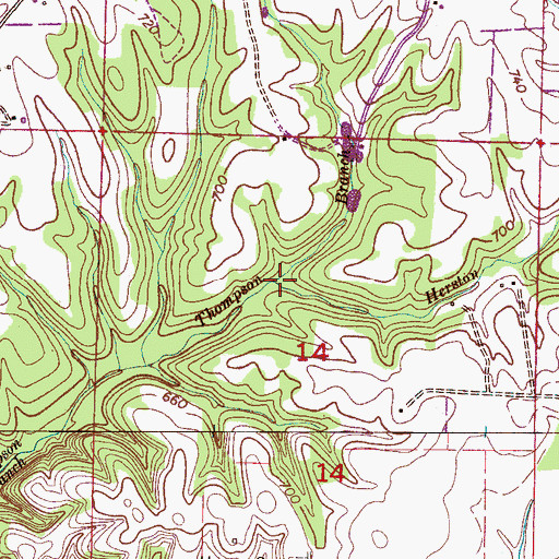 Topographic Map of Herston Branch, AL