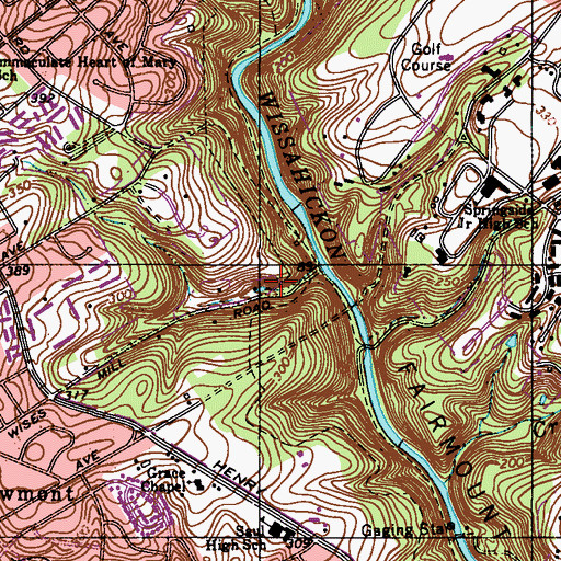 Topographic Map of Joyce Dam, PA