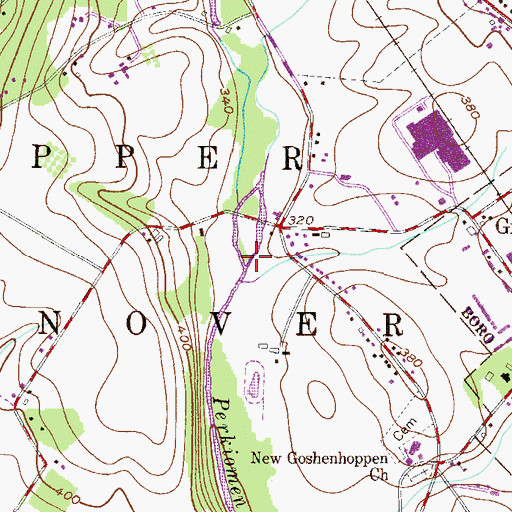 Topographic Map of Kurtzs Dam, PA