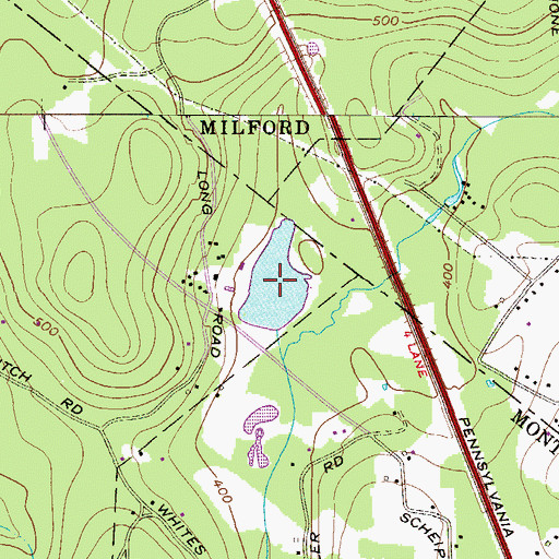 Topographic Map of Maple Run Reservoir, PA