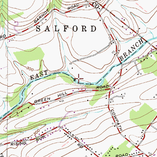 Topographic Map of Gerhart Dam, PA