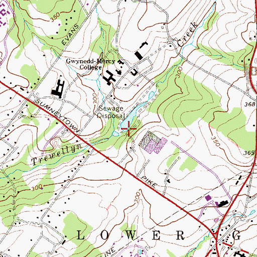 Topographic Map of Taylor Dam, PA