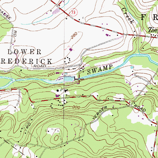 Topographic Map of Lake Aree Dam, PA