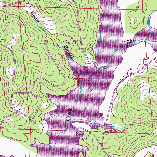 Topographic Map of Hester Branch, AL