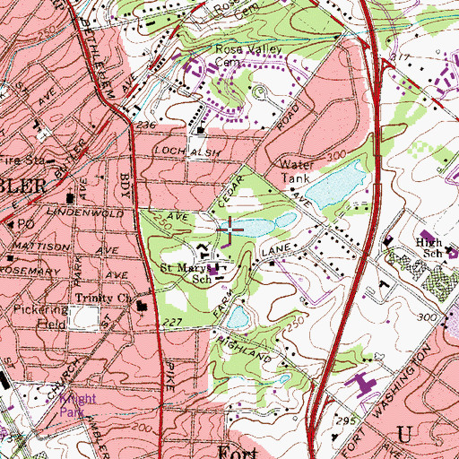 Topographic Map of Mehler Dam, PA