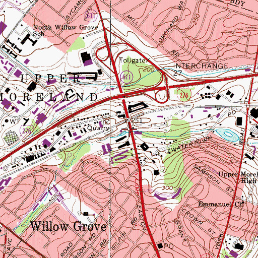 Topographic Map of Leflem Dam, PA