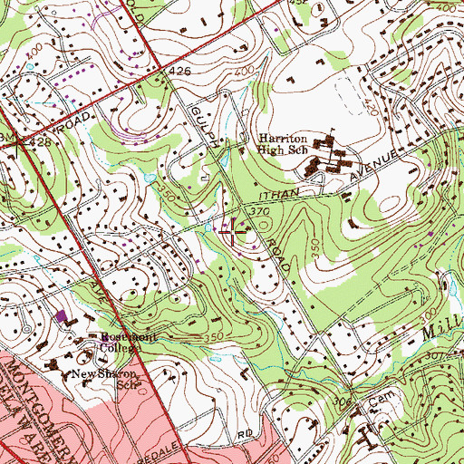 Topographic Map of Sinott Dam, PA