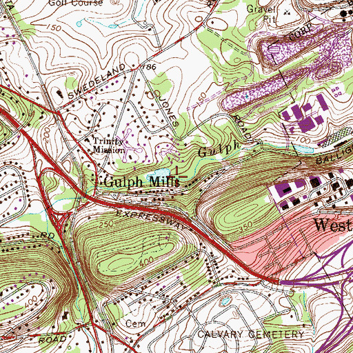 Topographic Map of Middle Dam, PA
