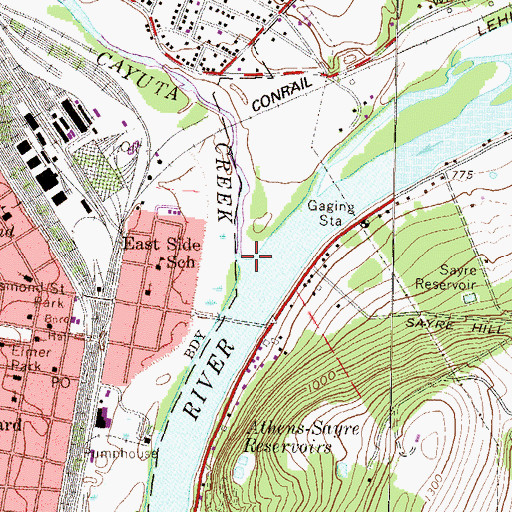 Topographic Map of Cayuta Creek, PA
