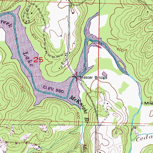 Topographic Map of Hester Bridge, AL