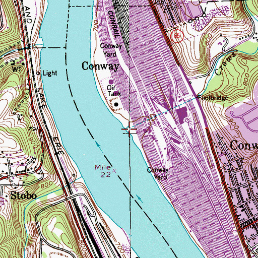 Topographic Map of Crows Run, PA