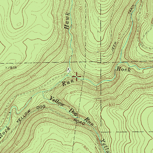 Topographic Map of Hawk Run, PA