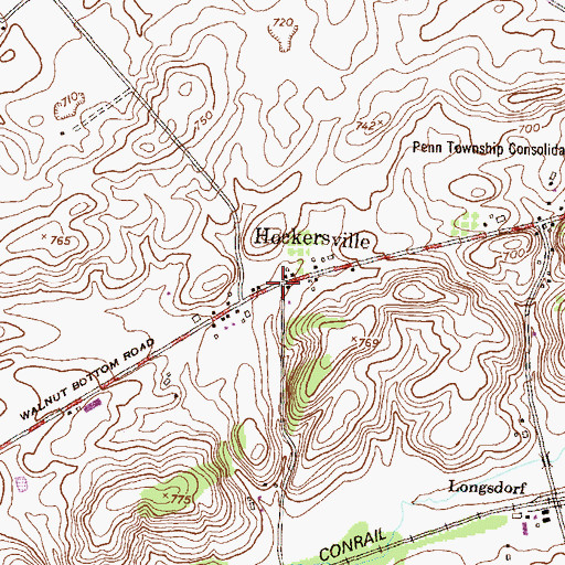 Topographic Map of Hockersville, PA