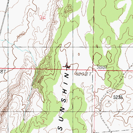 Topographic Map of Sunshine Ridge, AZ