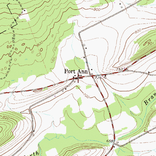 Topographic Map of Port Ann, PA