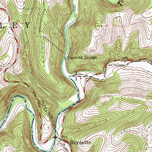 Topographic Map of Templeton Fork, PA