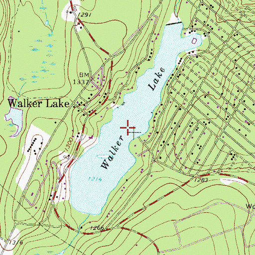 Topographic Map of Walker Lake, PA