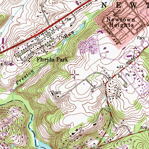 Topographic Map of WKSZ-FM (Media), PA