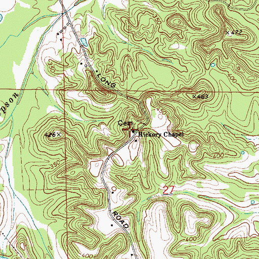 Topographic Map of Hickory Chapel, AL