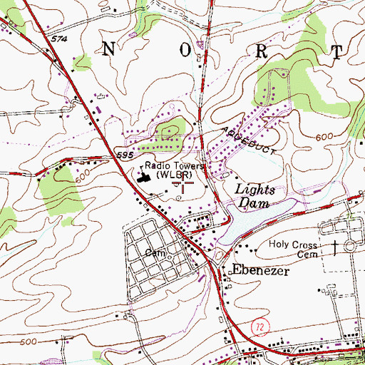 Topographic Map of WUFM-FM (Lebanon), PA