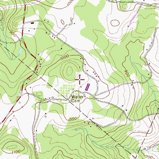 Topographic Map of WBYO-FM (Boyertown), PA