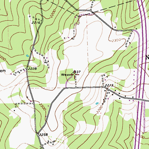 Topographic Map of WIYQ-FM (Ebensburg), PA