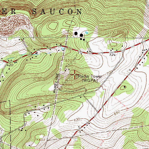 Topographic Map of WZZO-FM (Bethlehem), PA