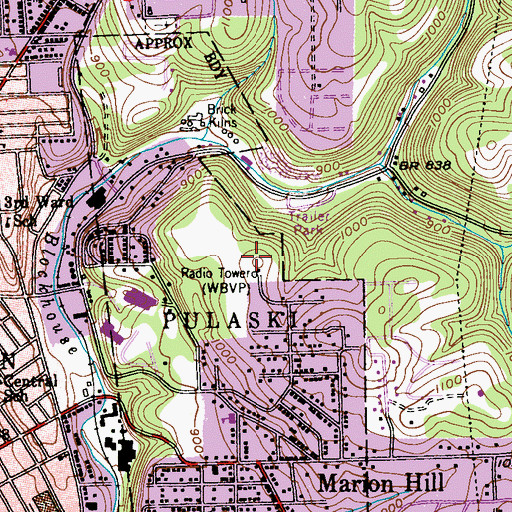 Topographic Map of WWKS-FM (Beaver Falls), PA