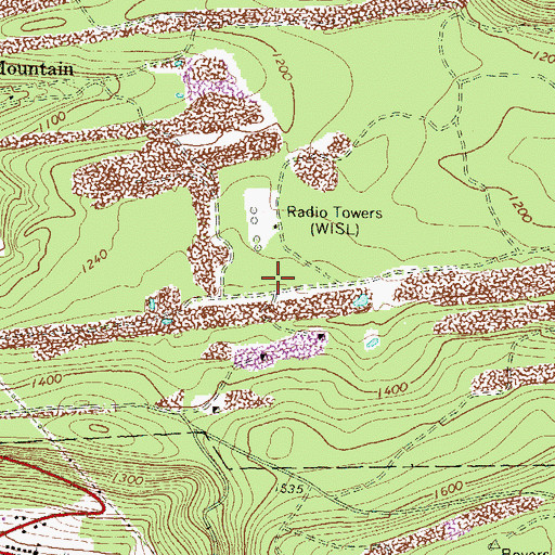 Topographic Map of WSPI-FM (Shamokin), PA