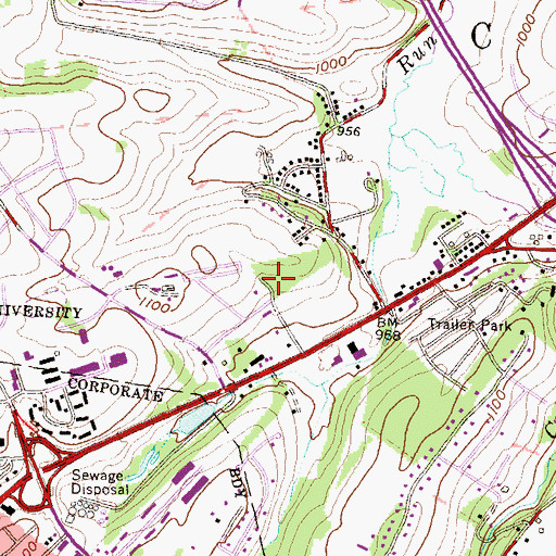 Topographic Map of WDFM-FM (State College), PA