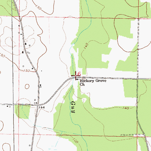 Topographic Map of Hickory Grove Church, AL