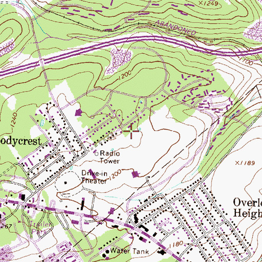 Topographic Map of WQWK-FM (State College), PA
