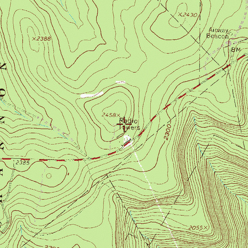 Topographic Map of WGMR-FM (Tyrone), PA