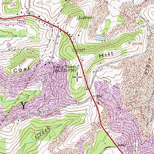 Topographic Map of WOWQ-FM (Du Bois), PA