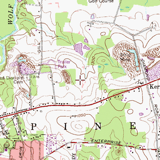 Topographic Map of WEDA-FM (Grove City), PA