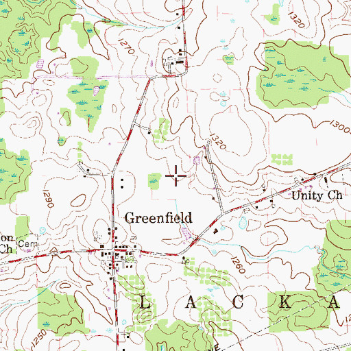 Topographic Map of WWIZ-FM (Mercer), PA