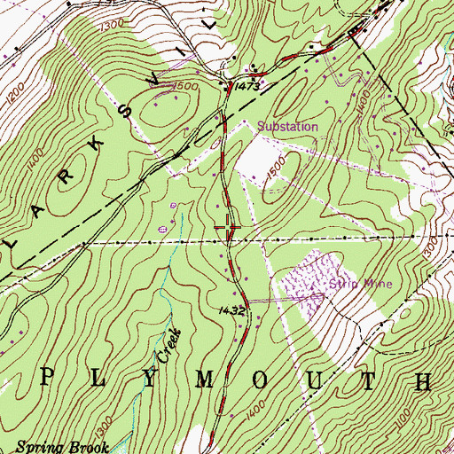 Topographic Map of WMJW-FM (Nanticoke), PA