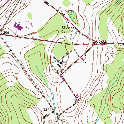 Topographic Map of WPSU-FM (Lehman), PA