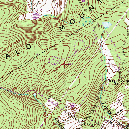 Topographic Map of WWDL-FM (Scranton), PA