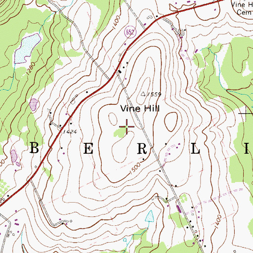 Topographic Map of WDNH-FM (Honesdale), PA