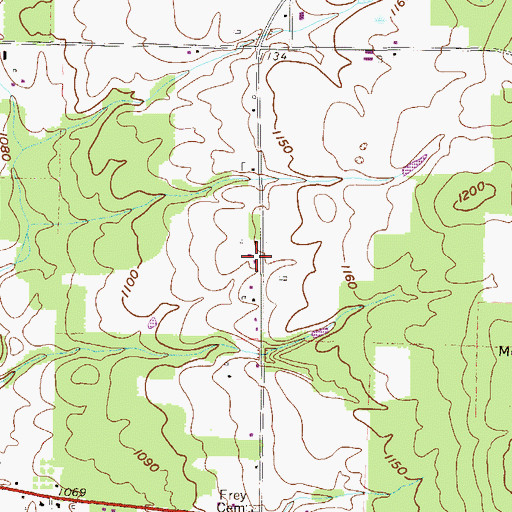 Topographic Map of WVCC-FM (Linesville), PA