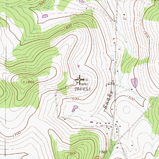 Topographic Map of WPEL-FM (Montrose), PA
